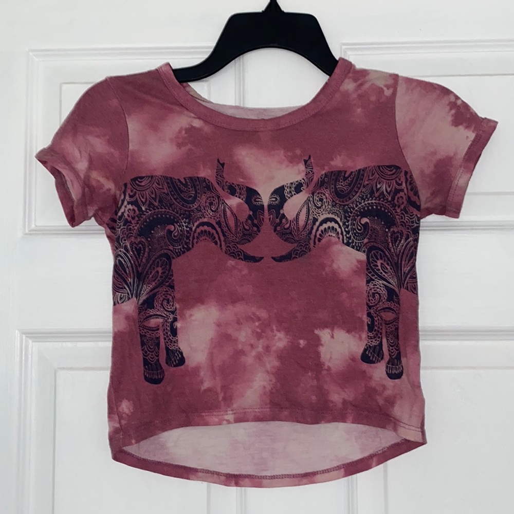 Girls Pink Tye-Dye Crop Top